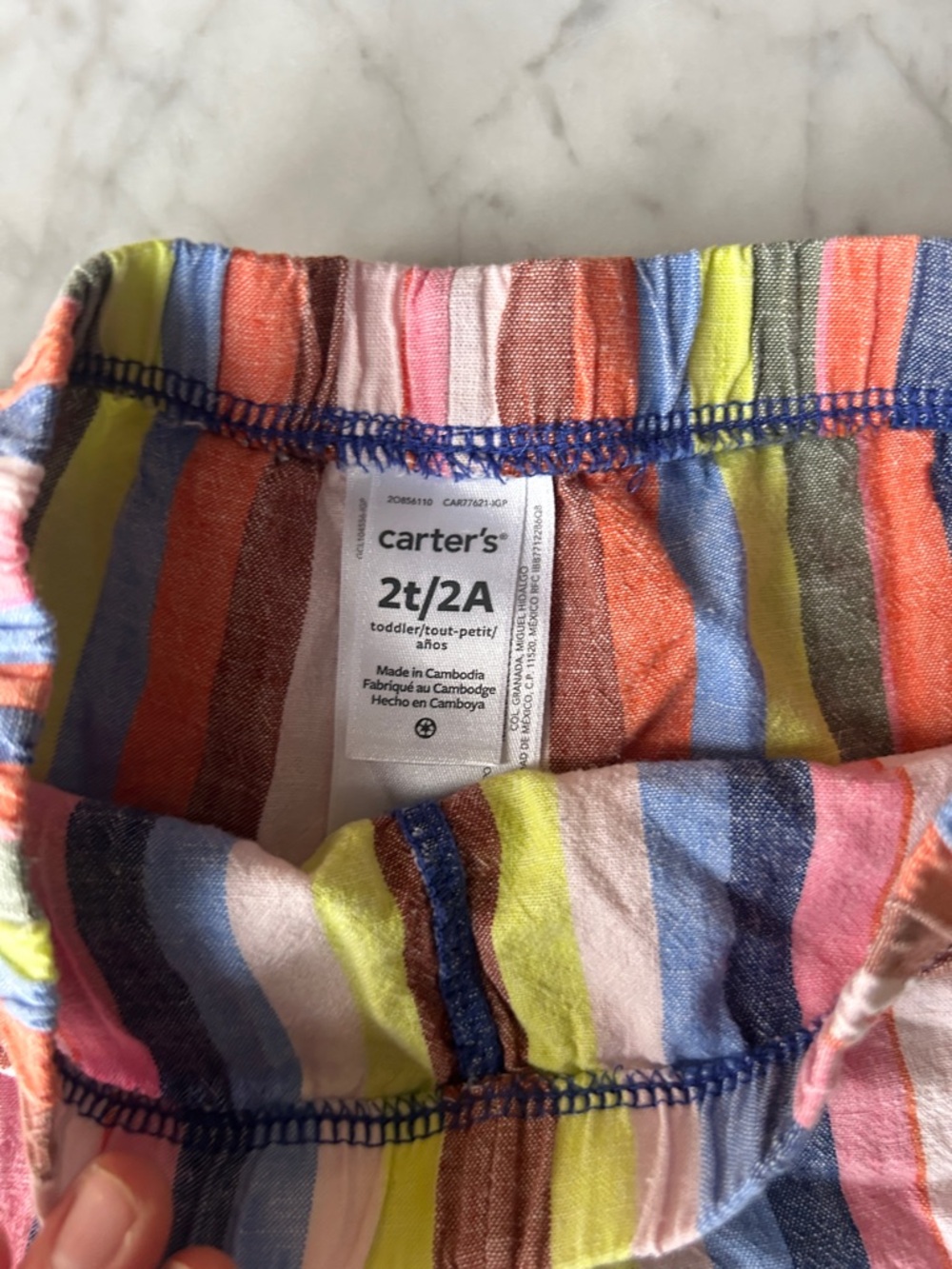 Carters size 2T Multicolor Striped Cotton Baby/Toddler Shorts - Picture 2 of 3